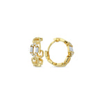 Load image into Gallery viewer, 14ct Baguette Stone Set Gold Earrings