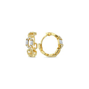 14ct Baguette Stone Set Gold Earrings