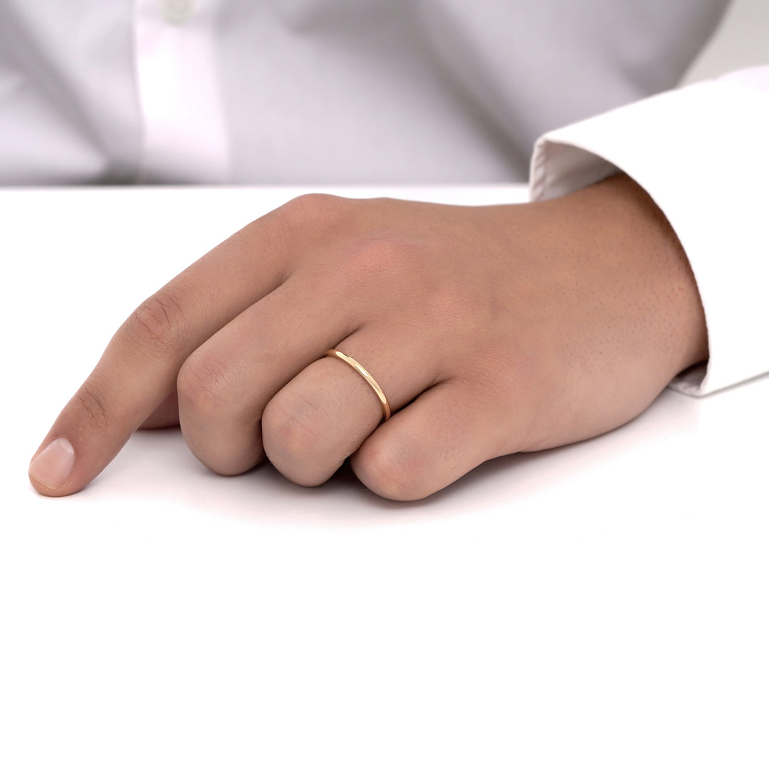 14ct 2mm Solid Domed Gold Wedding Ring