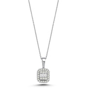 0.19 Karat Baguette Diamond Necklace
