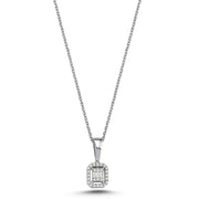 0.08 Karat Baguette Diamond Necklace