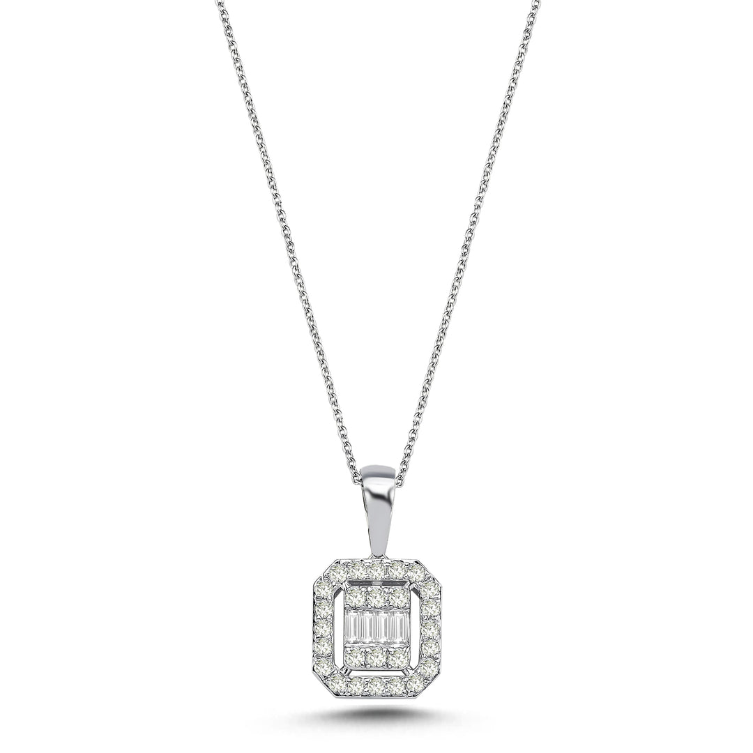 0.31 Karat Baguette Diamond Necklace
