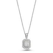 0.21 Karat Baguette Diamond Necklace