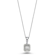 0.08 Karat Baguette Diamond Necklace