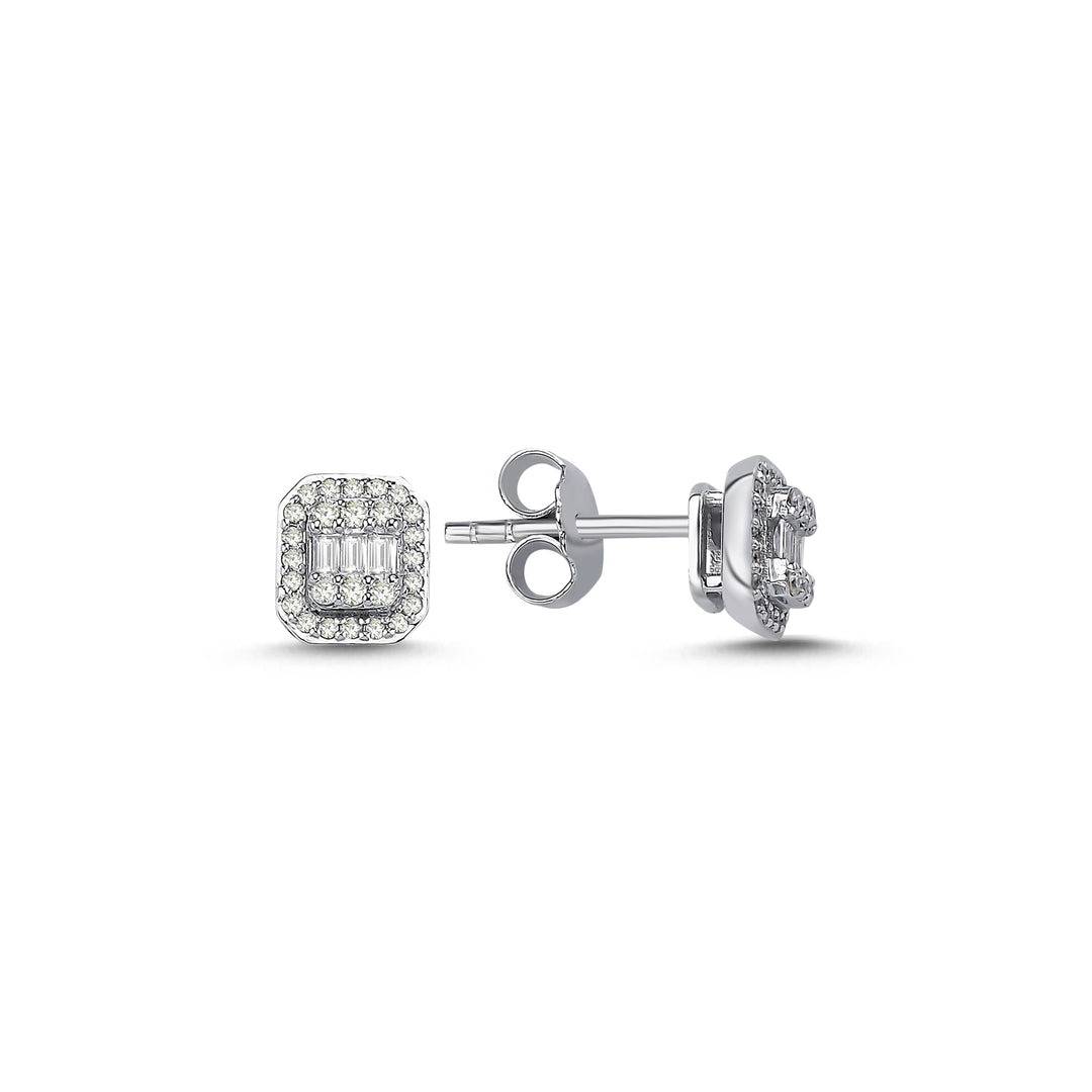 0.24 Karat Baguette Diamond Earrings