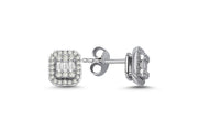 0.43 Karat Baguette Diamond Earrings