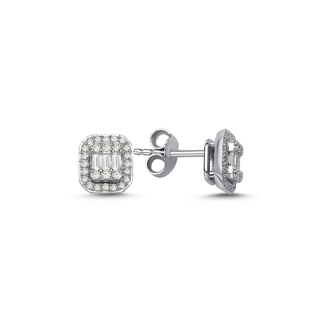 0.43 Karat Baguette Diamond Earrings
