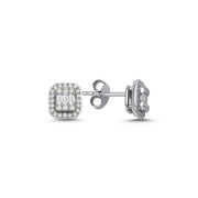 0.43 Karat Baguette Diamond Earrings