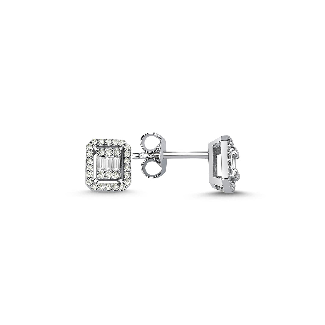 0.24 Karat Baguette Diamond Earrings