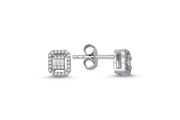 0.19 Karat Baguette Diamond Earrings