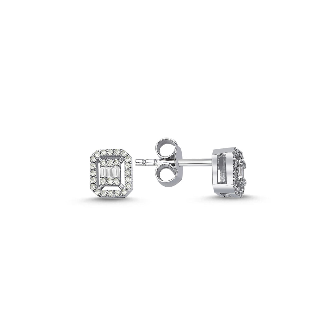 0.19 Karat Baguette Diamond Earrings