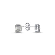 0.19 Karat Baguette Diamond Earrings