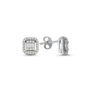 0.45 Karat Baguette Diamond Earrings