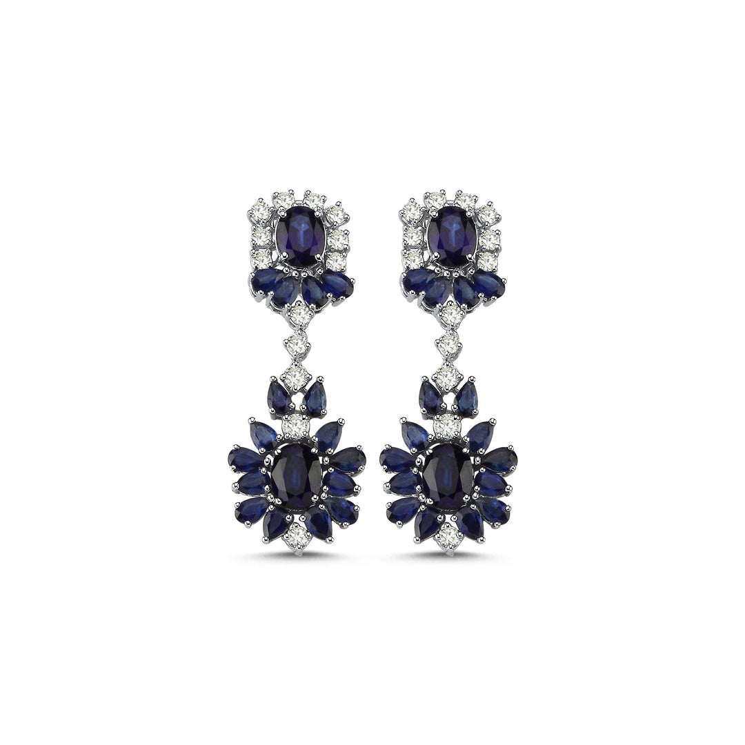 15.40 Karat Sapphire Diamond Earrings