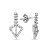 0.54 Karat Arrow of Eros Baguette Diamond Earrings