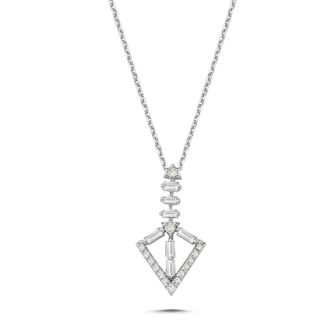 0.25 Karat Arrow of Eros Baguette Diamond Necklace