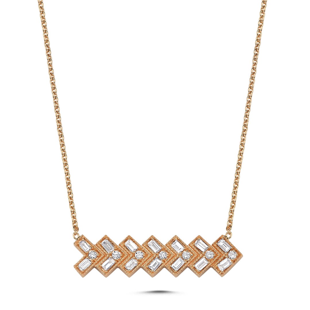 0.42 Karat Baguette Diamond Necklace