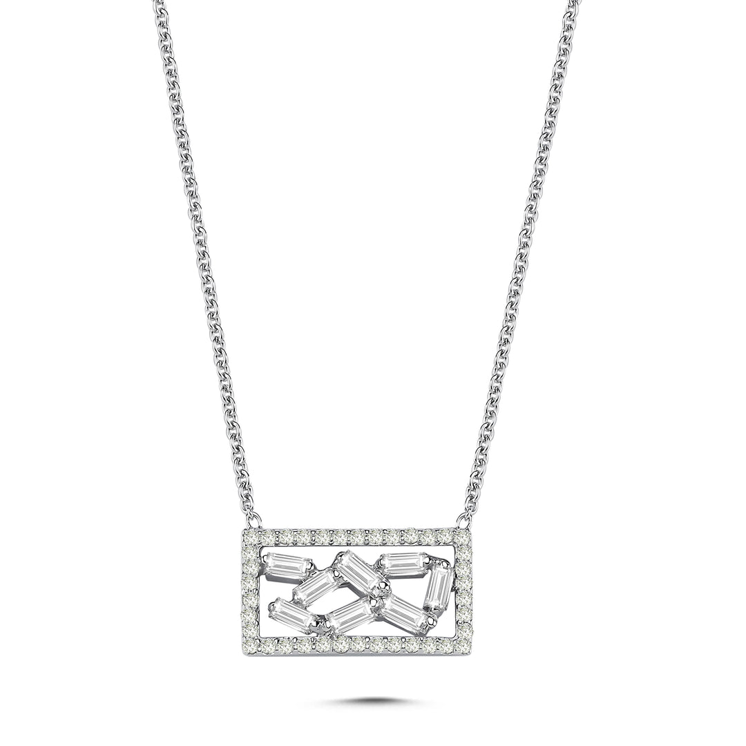 0.36 Karat Baguette Diamond Necklace
