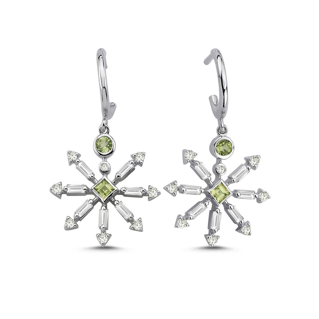 1.10 Karat Peridot Diamond Earrings