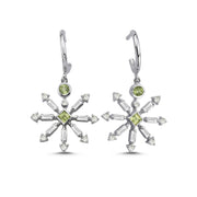 1.10 Karat Peridot Diamond Earrings