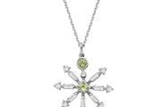 0.69 Karat Peridot Diamond Necklace