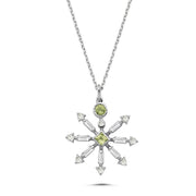 0.69 Karat Peridot Diamond Necklace