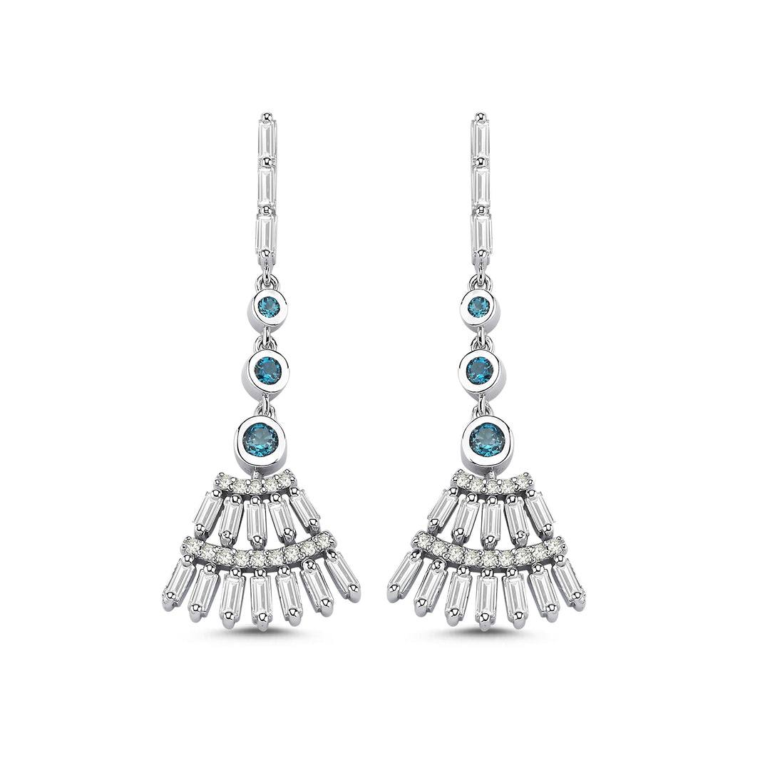 1.27 Karat London Topaz Diamond Earrings