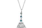 0.57 Karat London Topaz Diamond Necklace