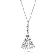 0.57 Karat London Topaz Diamond Necklace