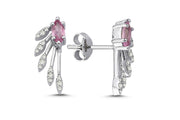 0.66 Karat Pink Sapphire Diamond Earrings