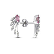 0.66 Karat Pink Sapphire Diamond Earrings