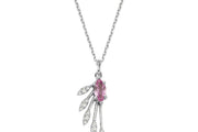 0.34 Karat Pink Sapphire Diamond Necklace