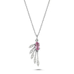 Load image into Gallery viewer, 0.34 Karat Pink Sapphire Diamond Necklace