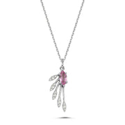 0.34 Karat Pink Sapphire Diamond Necklace