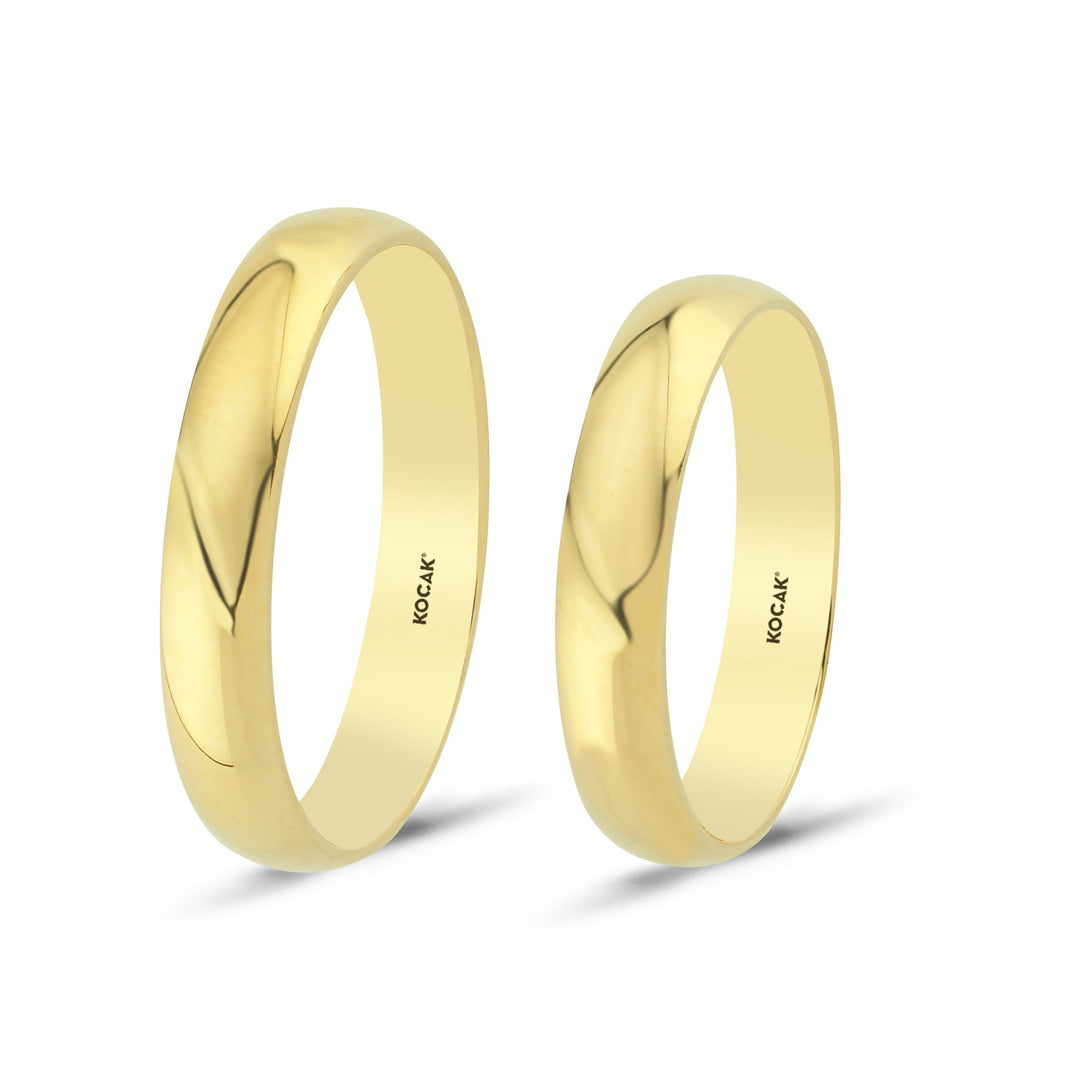 14ct 4mm Solid Domed Gold Wedding Ring