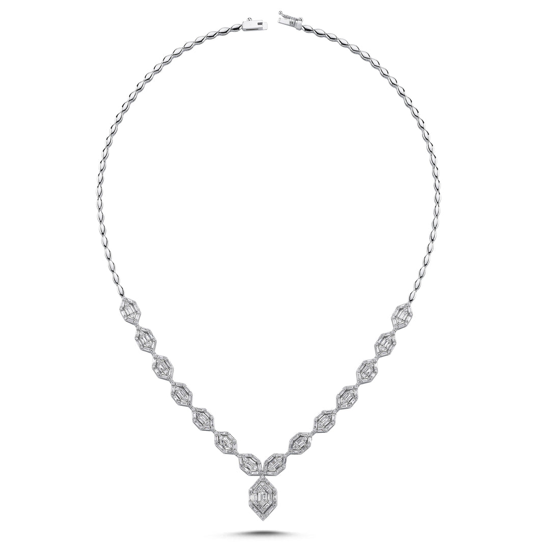 4.64 Karat Diamond Baguette Necklace