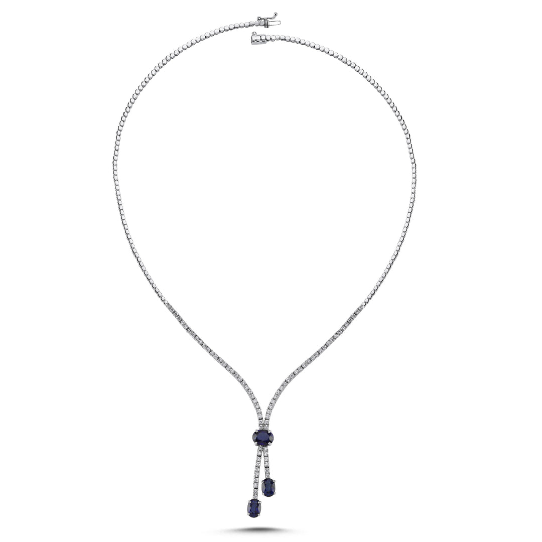 4.85 Karat Sapphire Diamond Necklace