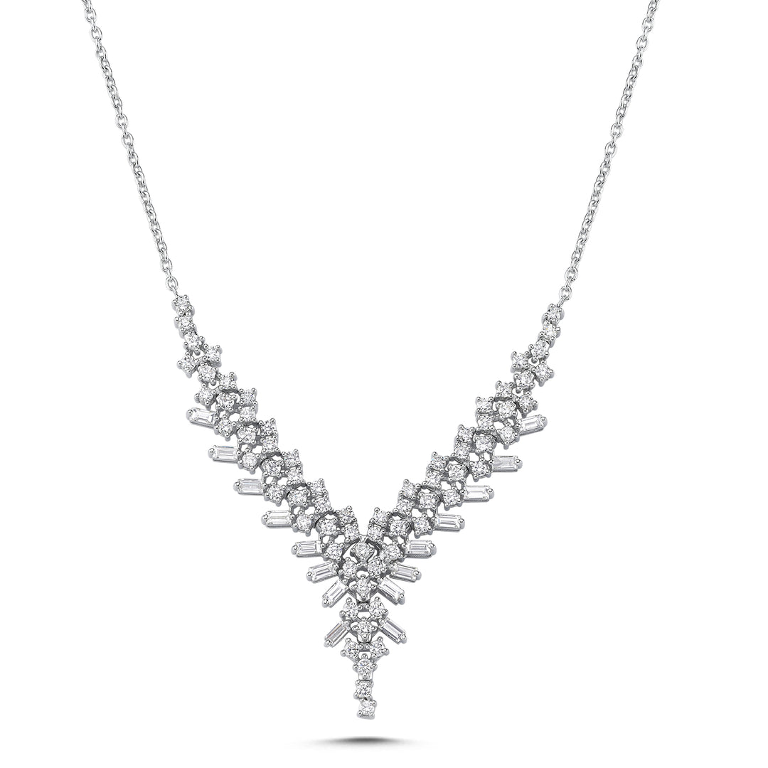 2.07 Karat Diamond Baguette Necklace