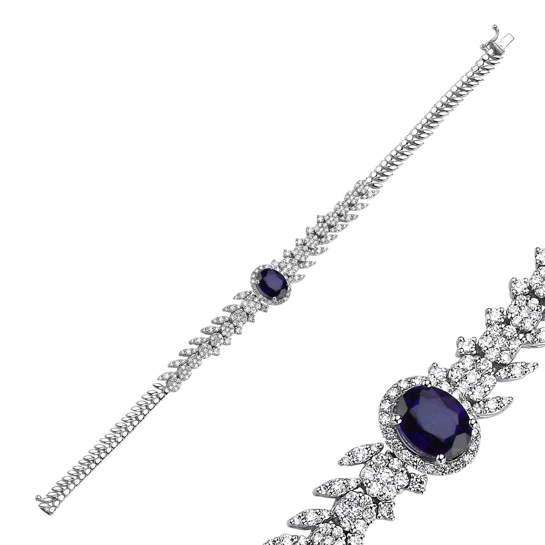 4.82 Karat Sapphire Diamond Bracelet