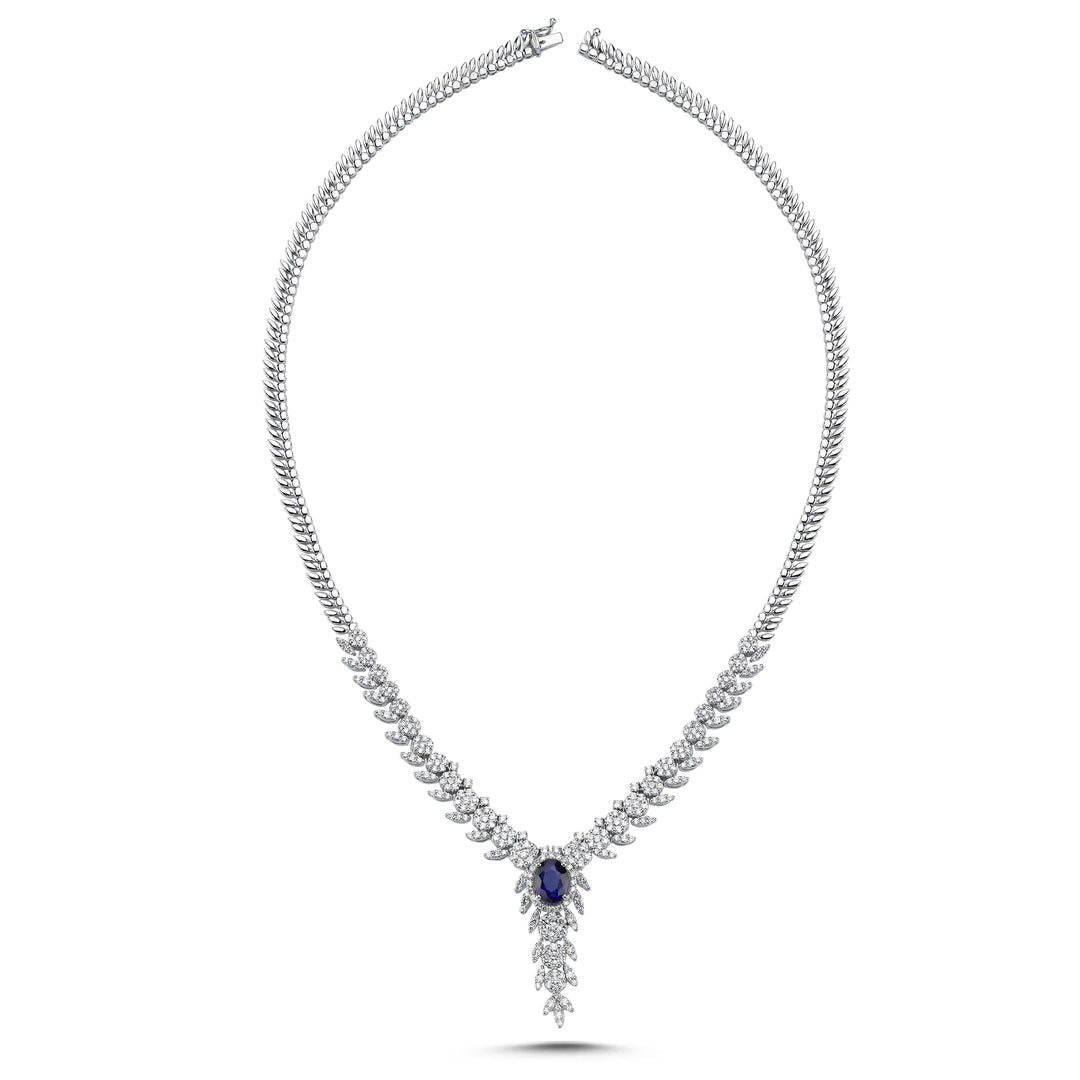7.57 Karat Sapphire Diamond Necklace