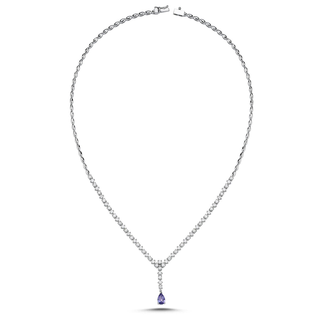 3.00 Karat Tanzanite Diamond Necklace
