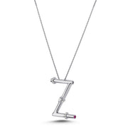 Ruby Diamond Letter Necklace
