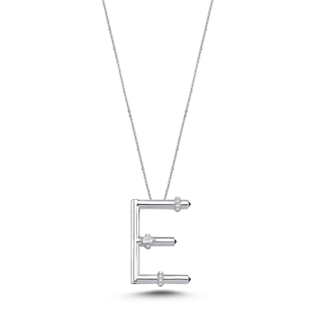 Sapphire Diamond Letter Necklace