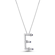 Sapphire Diamond Letter Necklace
