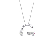 Ruby Diamond Letter Necklace