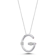 Ruby Diamond Letter Necklace