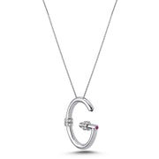 Ruby Diamond Letter Necklace