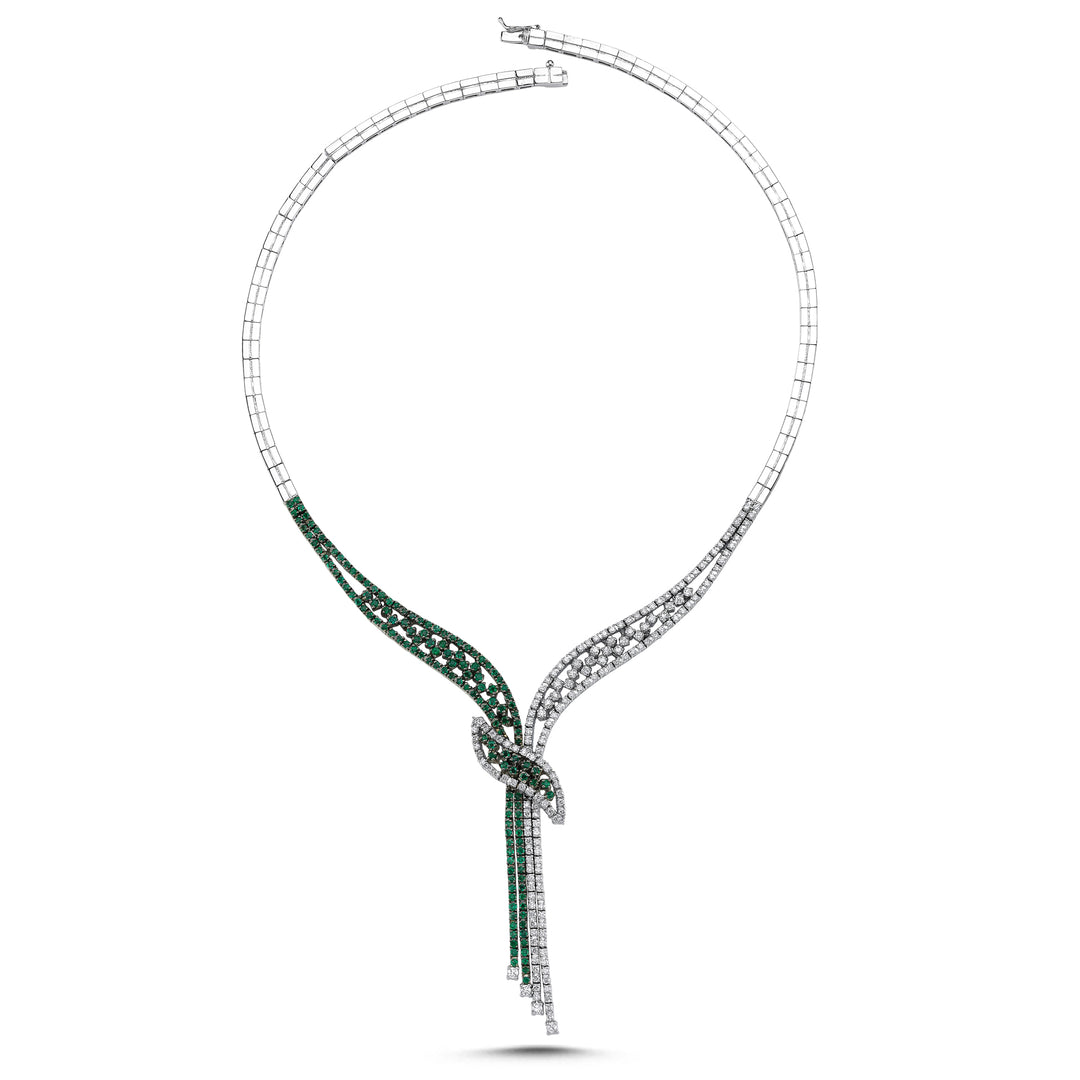 5.50 Karat Emerald Diamond Necklace