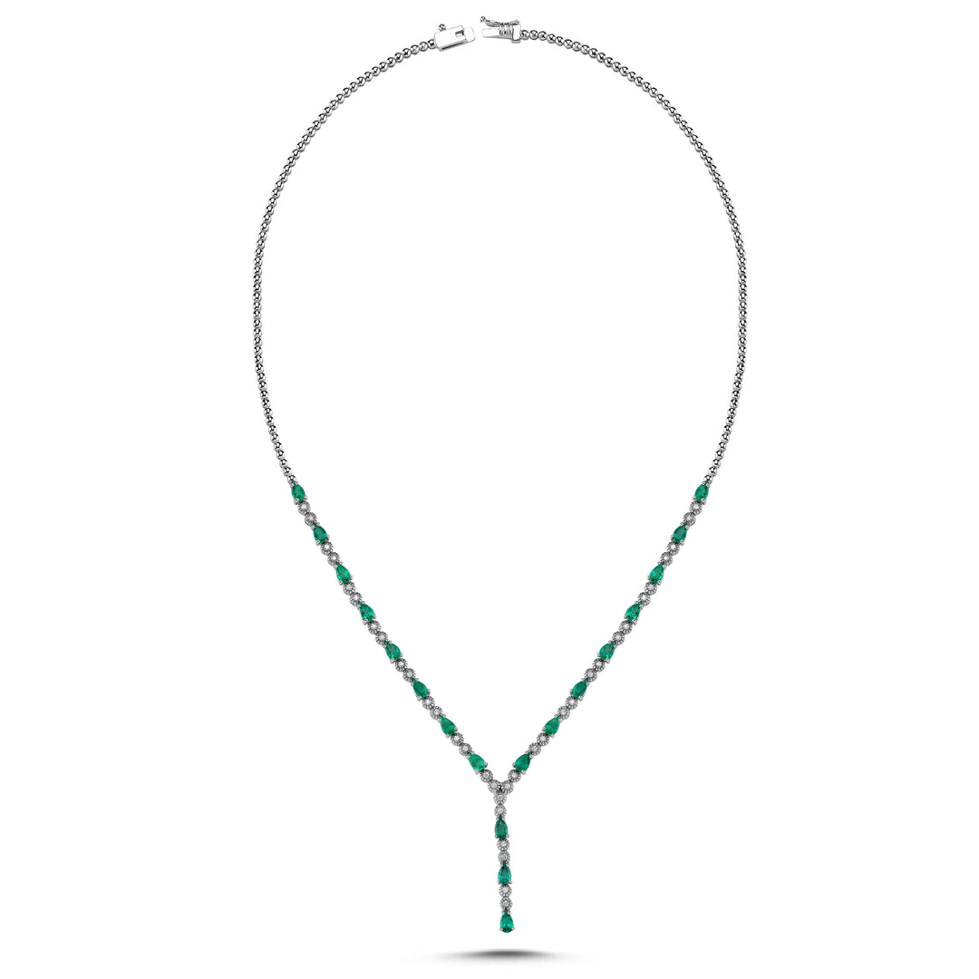 3.82 Karat Emerald Diamond Necklace
