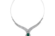 9.46 Karat Emerald Diamond Necklace